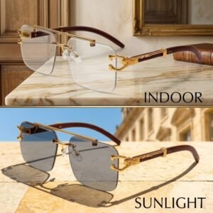 transition rimless cheetah sunglasses A028