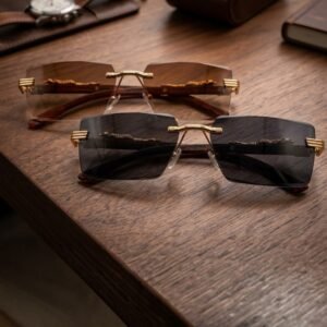 tiger cut edge rimless sunglasses a032