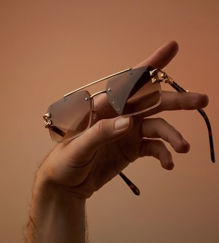 rimless rectangle sunglasses