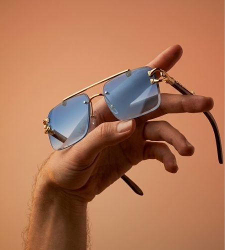 rimless rectangle sunglasses