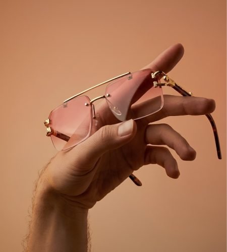 rimless rectangle sunglasses
